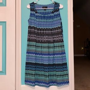 RN Studio Dress size small colors blue, green, and black. Originally paid $60